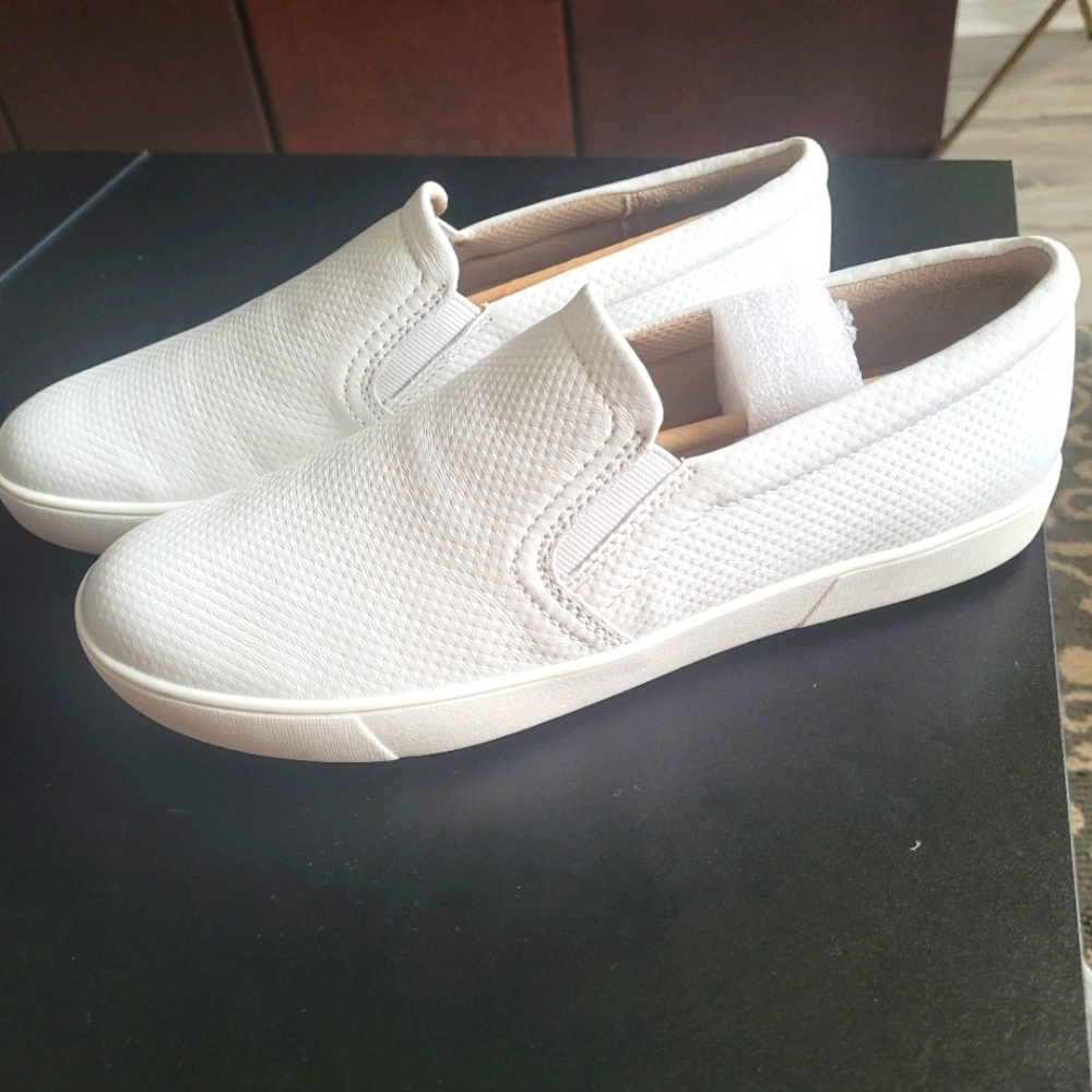 White Slip-On Ladies Shoes